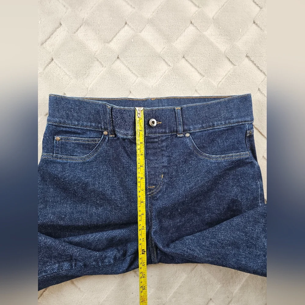 Spanx Shape EveryWear FLARE Raw Indigo Jeans Womens 1X Pull On Stretch - Picture 7 of 11